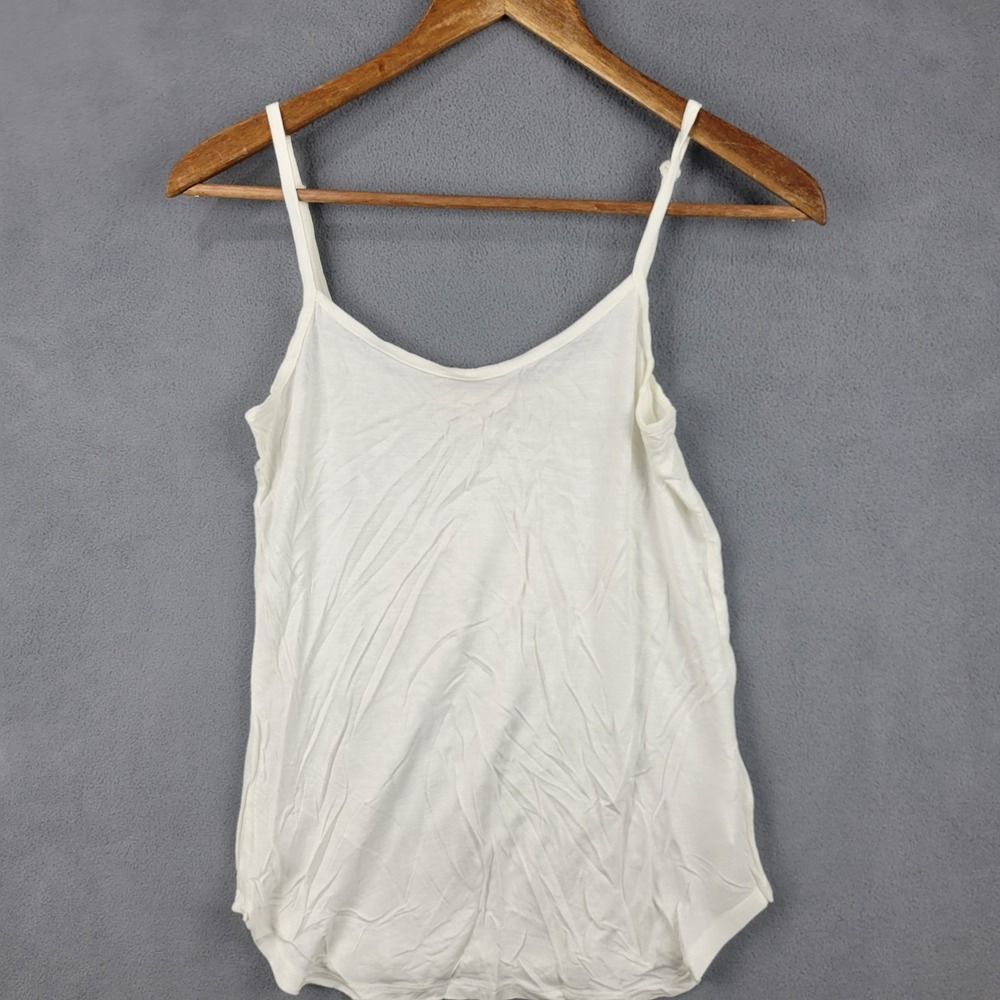 Ella Moss Camisole Tank Womens Small White Spaghetti Straps Casual High Low‎ Hem